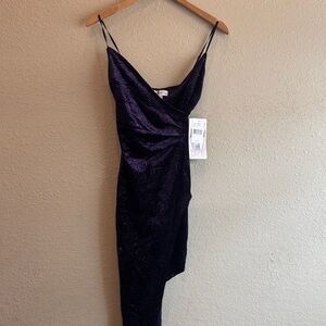 Elegant Asymmetrical Purple Dress